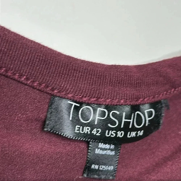 Top Shop Burgundy Side Knot Dress - Picture 6 of 10